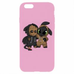 Чехол для iPhone 6 Plus/6S Plus Groot And Toothless - PrintSalon