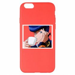 Чехол для iPhone 6 Plus/6S Plus Higashikata Josuke drinking tea - PrintSalon