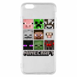 Чохол для iPhone 6 Plus/6S Plus Minecraft character heads - PrintSalon