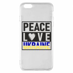 Чехол для iPhone 6 Plus/6S Plus PEACE LOVE UKRAINE - PrintSalon