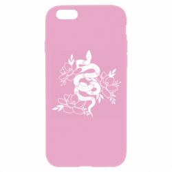 Чехол для iPhone 6 Plus/6S Plus Snake with flowers - PrintSalon