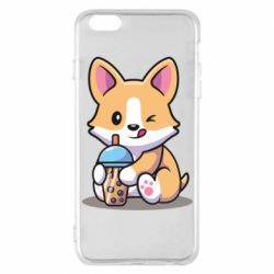 Чехол для iPhone 6 Plus/6S Plus Собачька пьет боба ти