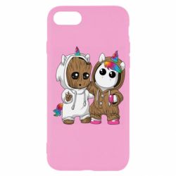 Чехол для iPhone 7 Baby Groot And Unicorn - PrintSalon