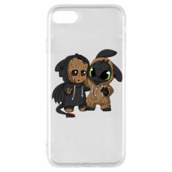 Чехол для iPhone 7 Groot And Toothless - PrintSalon