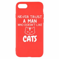 Чехол для iPhone 7 Не любит котов - не доверяй - PrintSalon