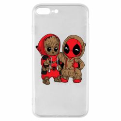 Чехол для iPhone 7 Plus Baby Groot And Deadpool - PrintSalon