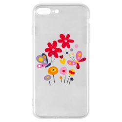 Чехол для iPhone 7 Plus Flowers and Butterflies - PrintSalon