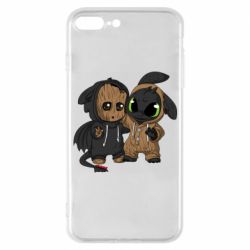 Чехол для iPhone 7 Plus Groot And Toothless - PrintSalon