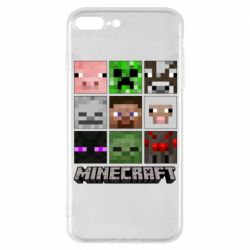 Чохол для iPhone 7 Plus Minecraft character heads - PrintSalon