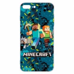 Чохол для iPhone 7 Plus Minecraft Steve Alex And Dog - PrintSalon