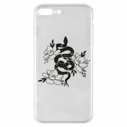 Чехол для iPhone 7 Plus Snake with flowers - PrintSalon