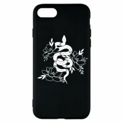 Чехол для iPhone 7 Snake with flowers - PrintSalon