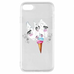 Чехол для iPhone 8 Ahegao girl eating ice cream - PrintSalon