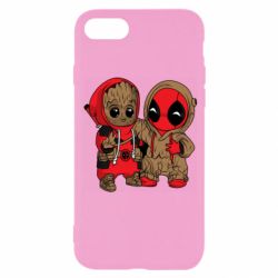 Чехол для iPhone 8 Baby Groot And Deadpool - PrintSalon