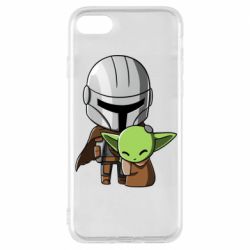Чехол для iPhone 8 Din Djarin And The Child - PrintSalon