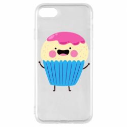 Чехол для iPhone 8 Funny cupcake with smile - PrintSalon