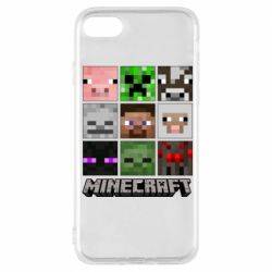 Чохол для iPhone 8 Minecraft character heads - PrintSalon
