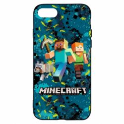 Чохол для iPhone 8 Minecraft Steve Alex And Dog - PrintSalon