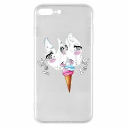 Чехол для iPhone 8 Plus Ahegao girl eating ice cream - PrintSalon
