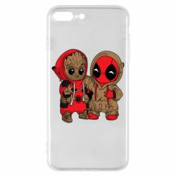 Чехол для iPhone 8 Plus Baby Groot And Deadpool - PrintSalon