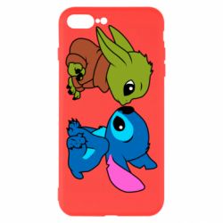 Чехол для iPhone 8 Plus Baby Yoda And Stitch - PrintSalon