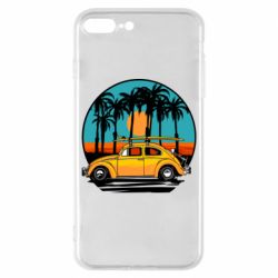 Чехол для iPhone 8 Plus Car and sunset - PrintSalon