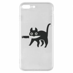 Чехол для iPhone 8 Plus Cat with a knife - PrintSalon