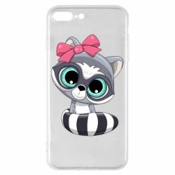 Чехол для iPhone 8 Plus Cute raccoon - PrintSalon