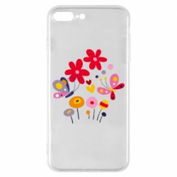 Чехол для iPhone 8 Plus Flowers and Butterflies - PrintSalon