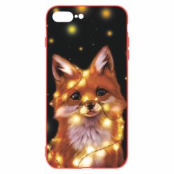 Чохол для iPhone 8 Plus Fox And Christmas Lights - PrintSalon