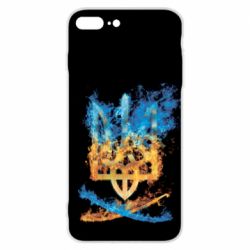 Чохол для iPhone 8 Plus Герб Украины в желто - голубом огнем - PrintSalon