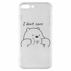 Чехол для iPhone 8 Plus I don't care white - PrintSalon