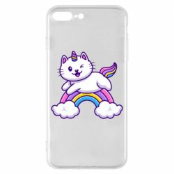 Чехол для iPhone 8 Plus Котик-единорог - PrintSalon