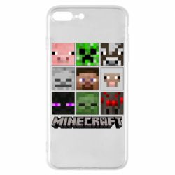 Чохол для iPhone 8 Plus Minecraft character heads - PrintSalon
