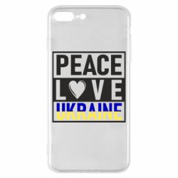 Чехол для iPhone 8 Plus PEACE LOVE UKRAINE - PrintSalon