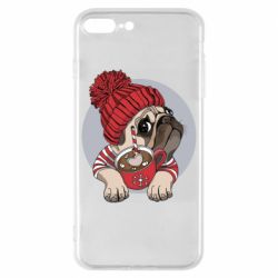 Чехол для iPhone 8 Plus Pug And Coffee - PrintSalon