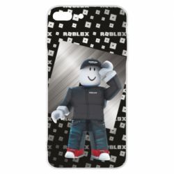 Чехол для iPhone 8 Plus Roblox And Metal Logo
