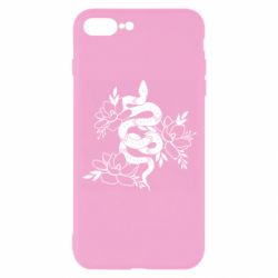 Чехол для iPhone 8 Plus Snake with flowers - PrintSalon