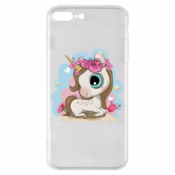 Чехол для iPhone 8 Plus Unicorn with flowers - PrintSalon