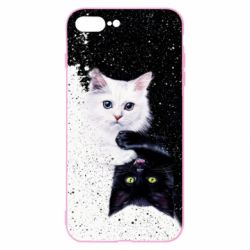 Чехол для iPhone 8 Plus Yin and Yang cats - PrintSalon