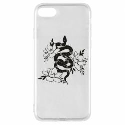 Чехол для iPhone 8 Snake with flowers - PrintSalon
