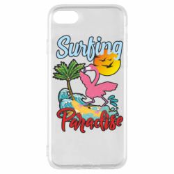 Чехол для iPhone 8 Surfing Paradise Flamingo - PrintSalon