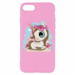 Чехол для iPhone 8 Unicorn with flowers - PrintSalon