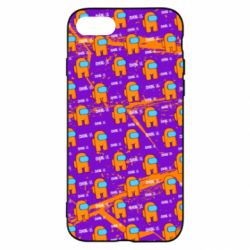 Чехол для iPhone SE 2020 Among Us and grunge background - PrintSalon