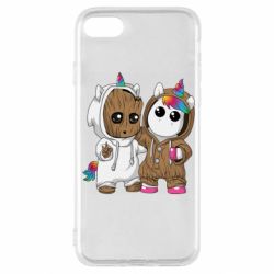 Чехол для iPhone SE 2020 Baby Groot And Unicorn - PrintSalon
