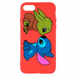Чехол для iPhone SE 2020 Baby Yoda And Stitch - PrintSalon