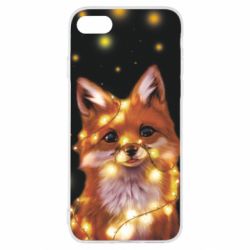 Чохол для iPhone SE 2020 Fox And Christmas Lights - PrintSalon
