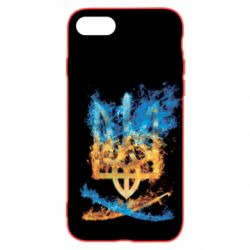 Чохол для iPhone SE 2020 Герб Украины в желто - голубом огнем - PrintSalon