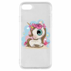 Чехол для iPhone SE 2020 Unicorn with flowers - PrintSalon