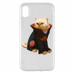 Чехол для iPhone X/Xs Akatsuki angry cat - PrintSalon